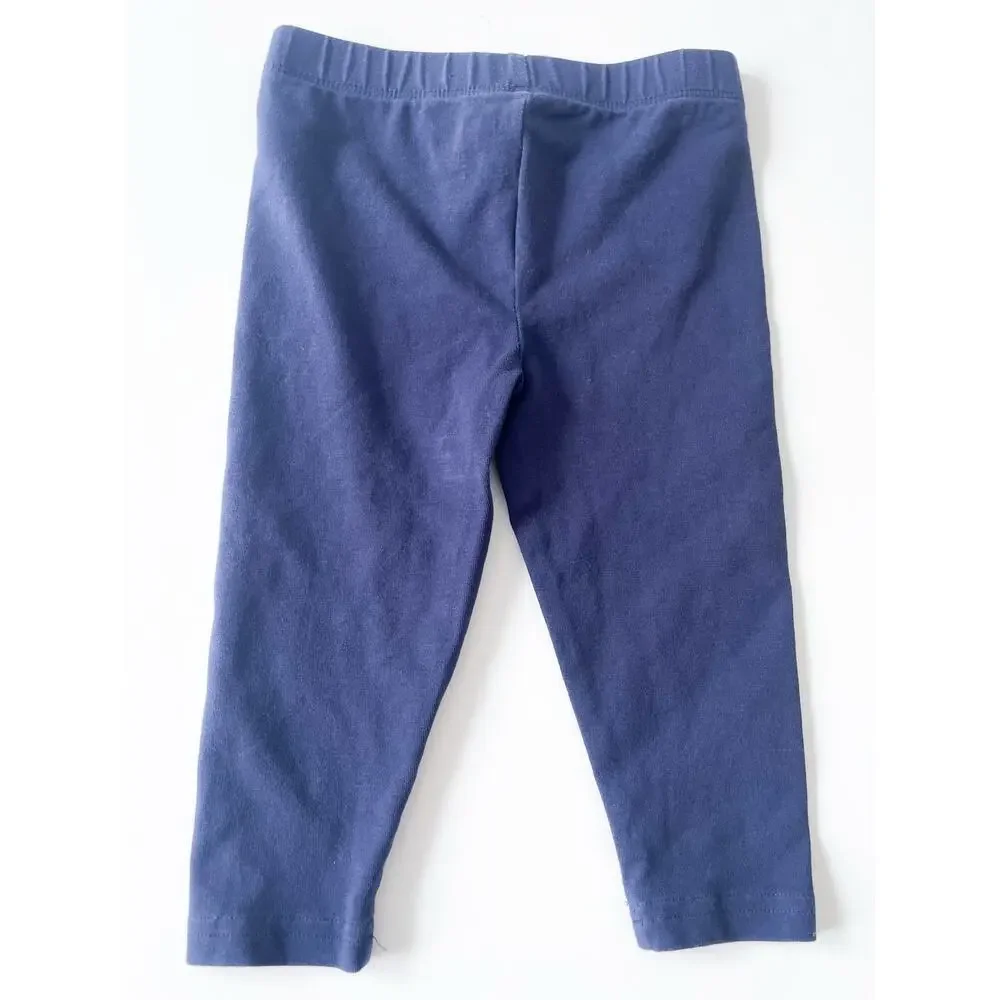 Baby Girl's Ralph Lauren Navy Blue Cotton Leggings Size 12 Months